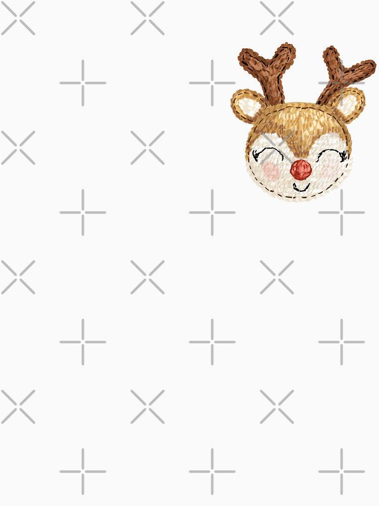 Crochet-Inspired Deer Illustration - Handmade Art Design for Home Decor and Gifts by Pandositive