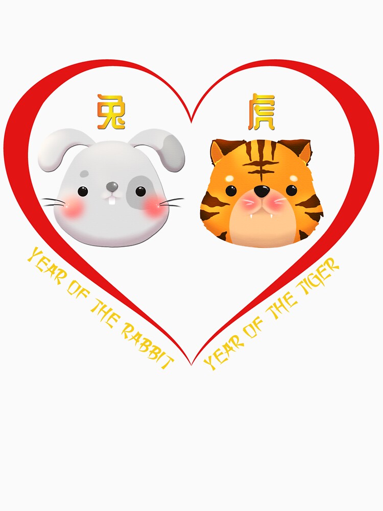 Year Of The Rabbit And Year Of The Tiger Couples Cute Chinese Zodiac Animals by Karry-Pat