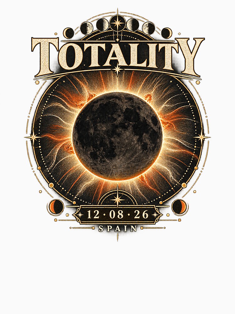 Totality Spain 2026 – Vintage Total Solar Eclipse Astronomy by ChicClicker