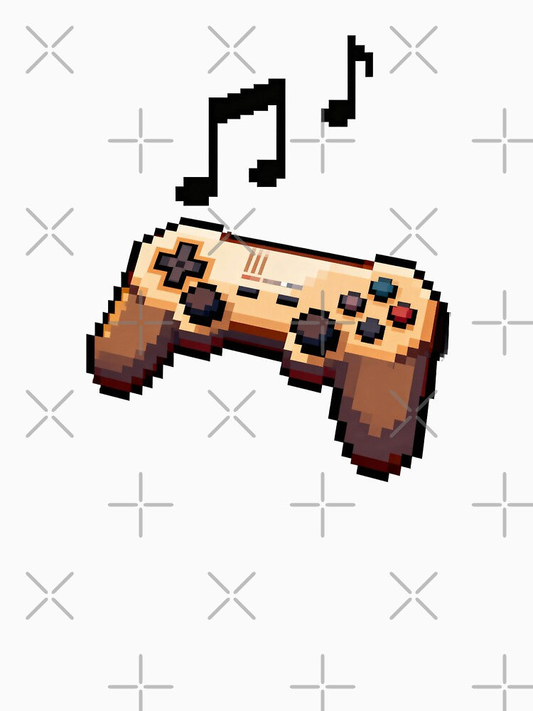 Retro Pixel Game Controller with Floating Music Notes – 8-Bit Nostalgia by artumbre