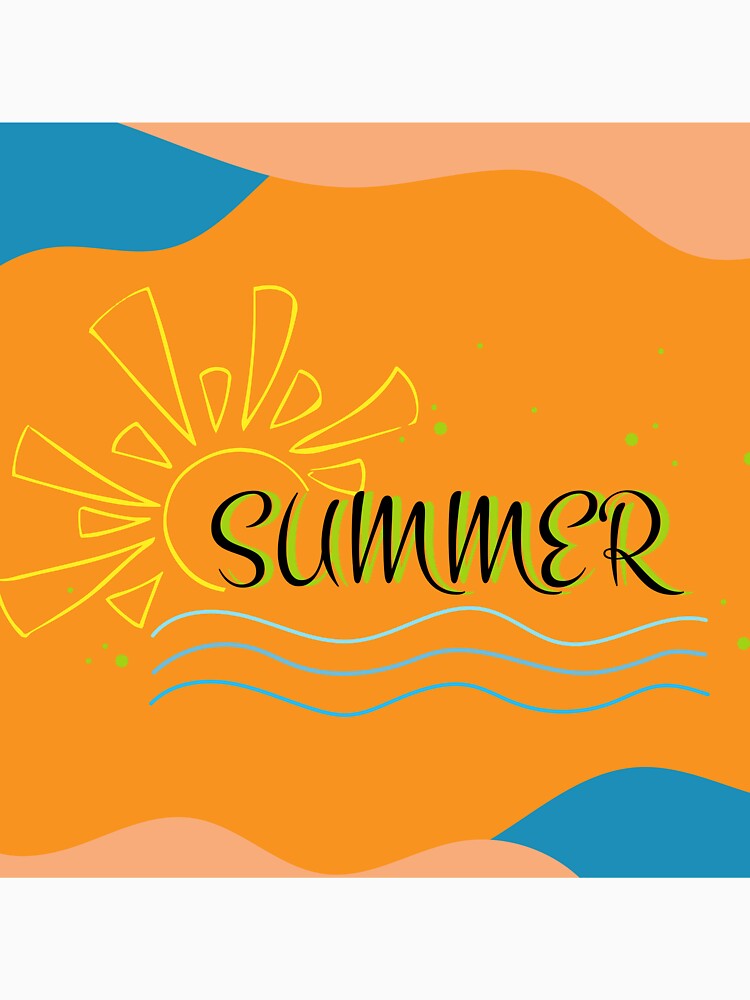 summer poster, card with sun, enjoy the sunny summer, hello summer lettering theme by SabinArt