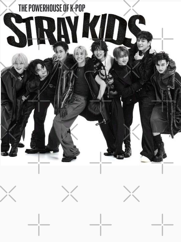 Stray Kids black and white World Tour 2025 DominATE teaser images poster ot8 kpop you make stray kids stay SKZ by Kpop-Noona