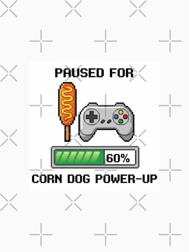 Corn dog Pixel art retro gaming gamer 8 bit level up food funny prank weird foodie lover by CheeseBlueprint