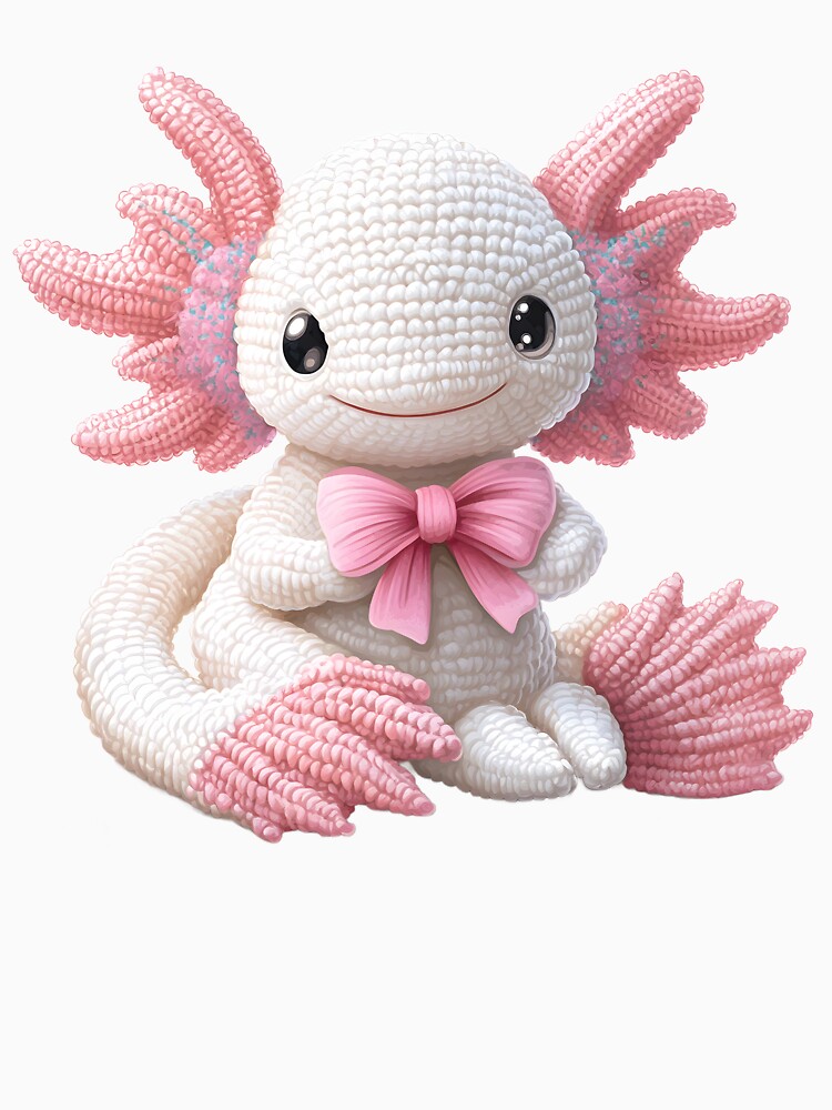 Adorable Knitted Axolotl Digital Art Pastel Christmas Charm by AnnDesignStudio
