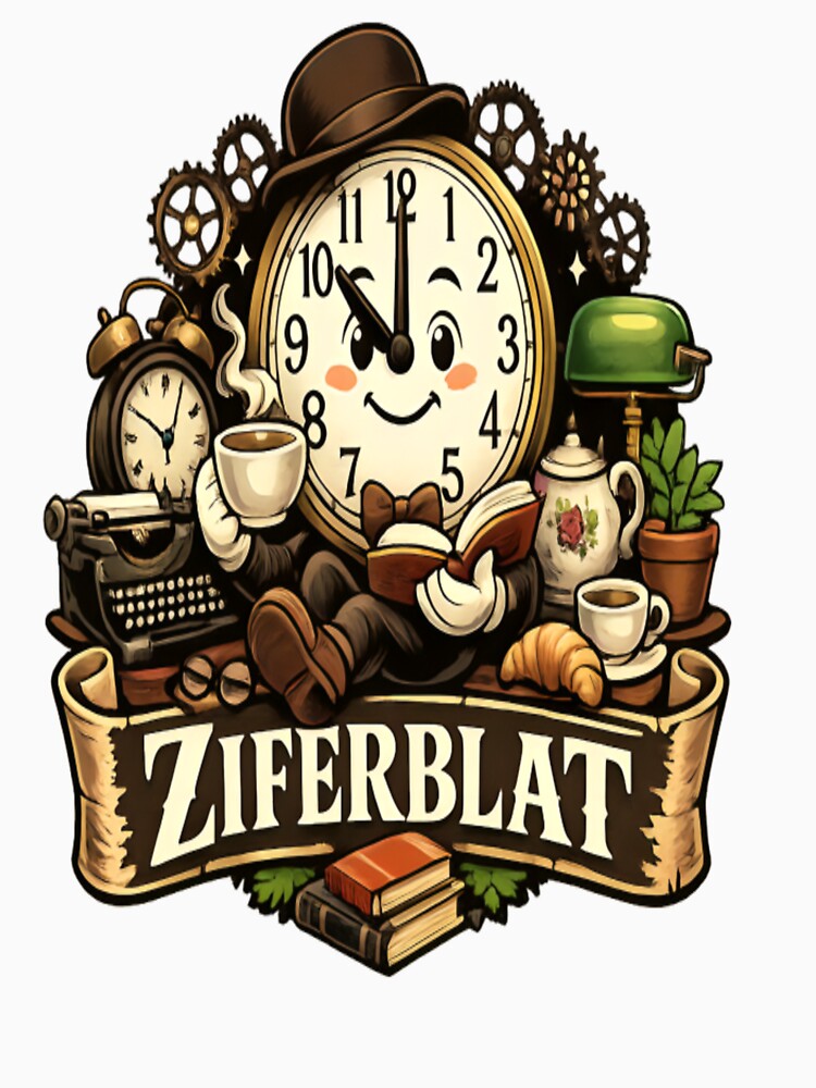 Ziferblat Cozy Clock Reading Coffee Vintage Aesthetic Cute Retro Design by CatLovers Studio