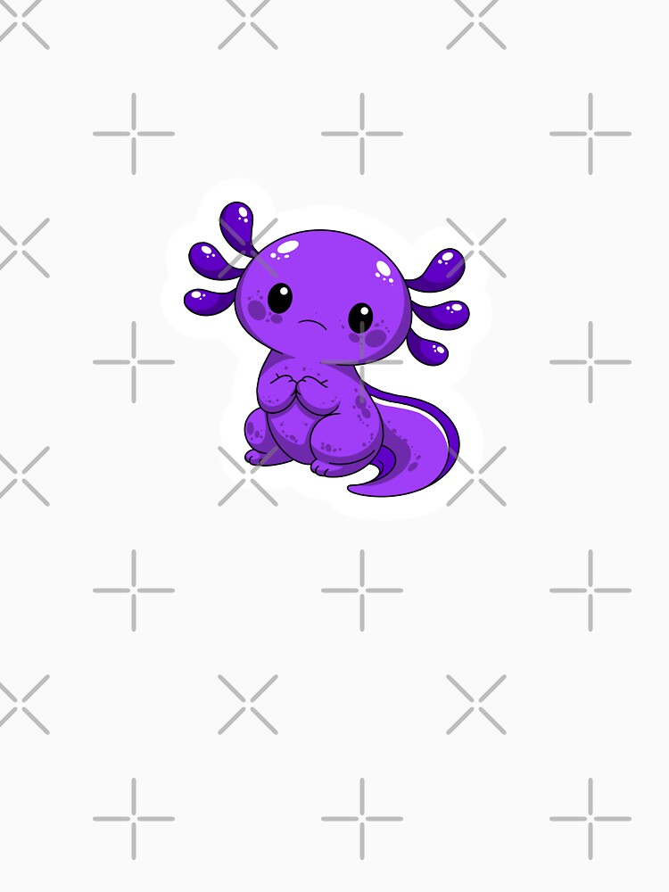 Cute Purple Axolotl Sticker – Shy Kawaii Salamander Illustration by DesgnsxGifts