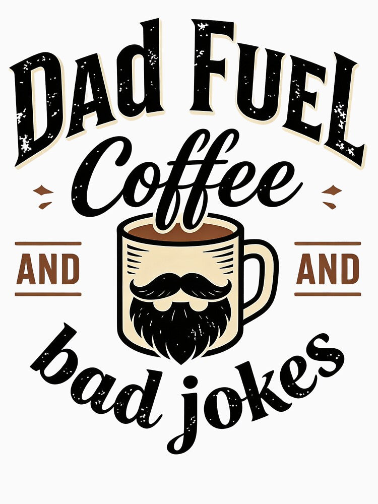 Dad Fuel Coffee And Bad Jokes Funny Dad Shirt Gift by EventDrop