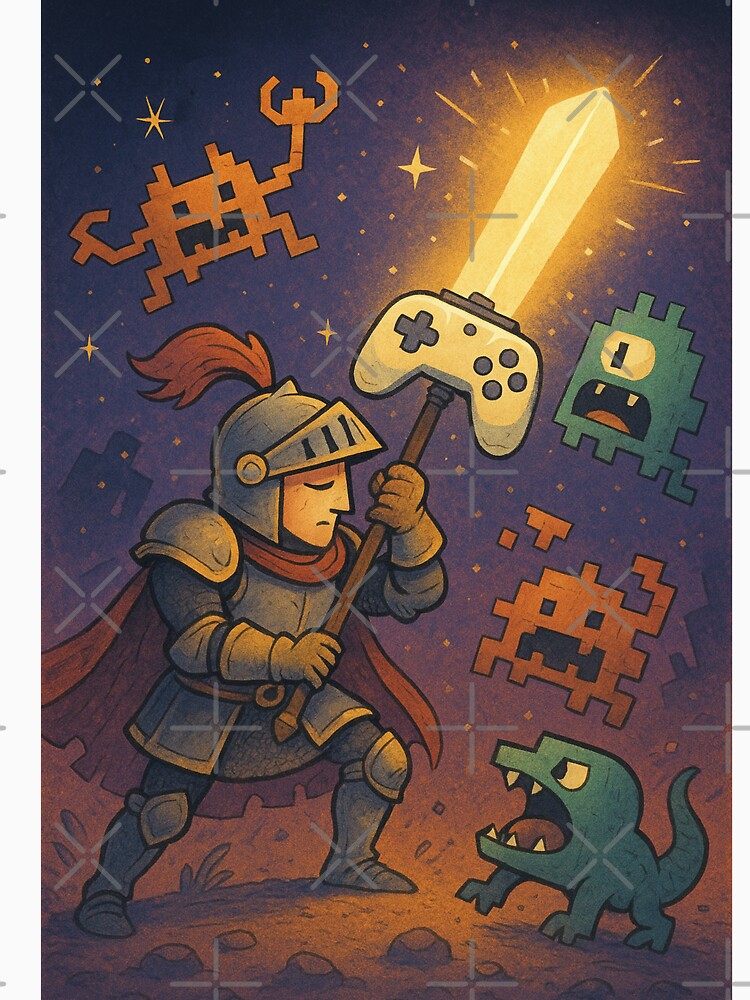 Knight Gamer vs Pixel Monsters by Day Dreamer