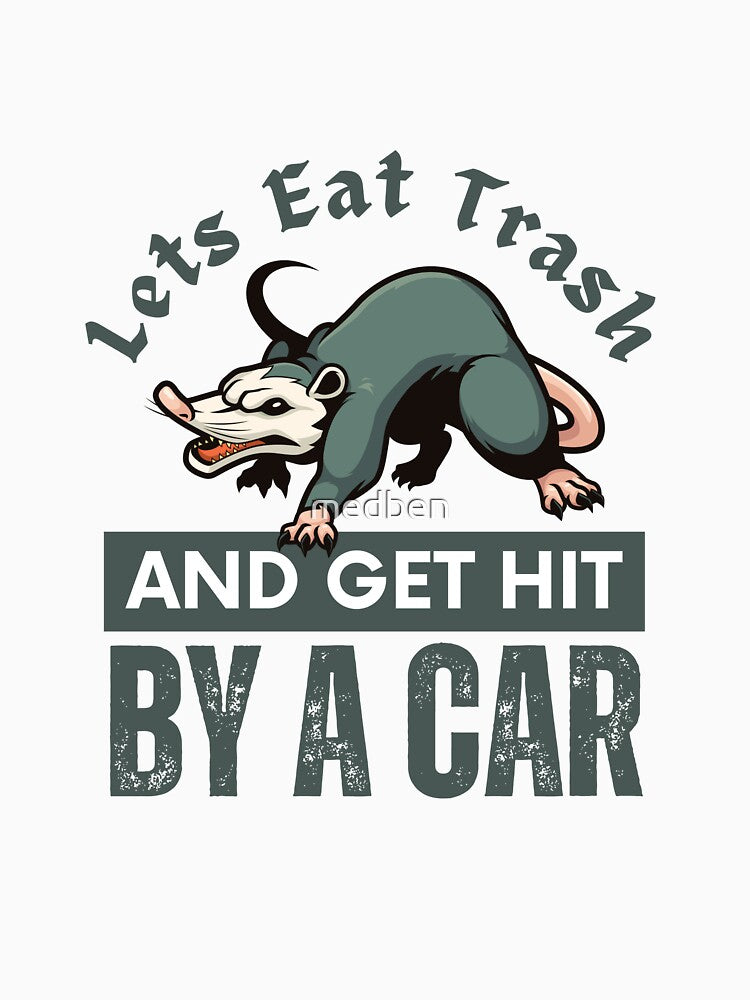 Let's Eat Trash Get Hit By A Car, Funny Opossum by medben