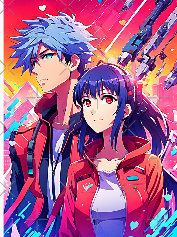 Cyberpunk anime couple by ArtsJulian