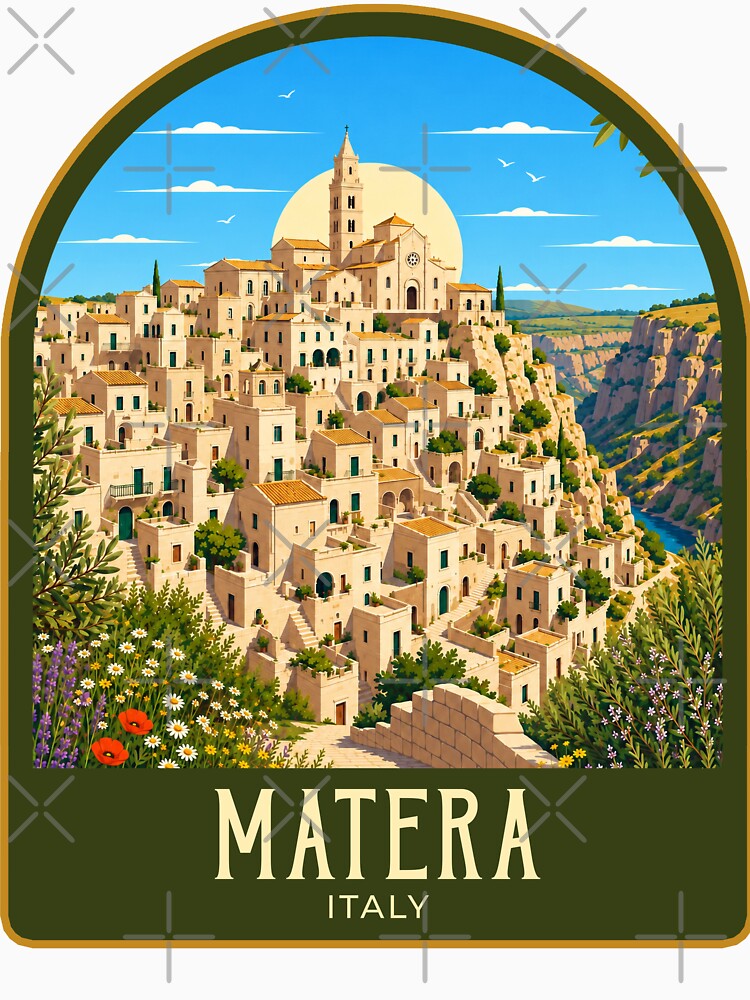 Matera Vintage Travel Illustration by HomeLivingCo