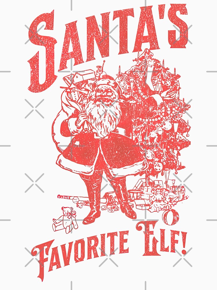 Santa's Favorite Elf Retro Santa Vintage Christmas Claus by SpookshowDesign