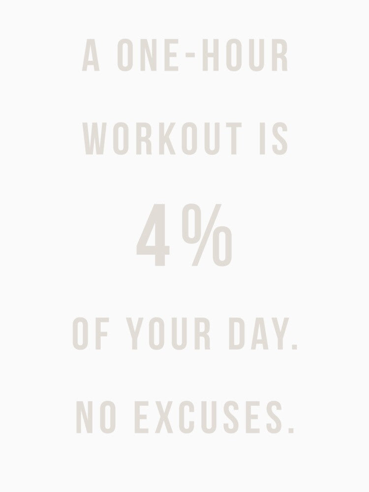 A one-hour workout is 4% of your day. No excuses. by pineconebutter