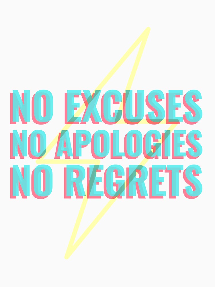No Excuses No Apologies No Regrets | Workout Quotes by Orlandloo