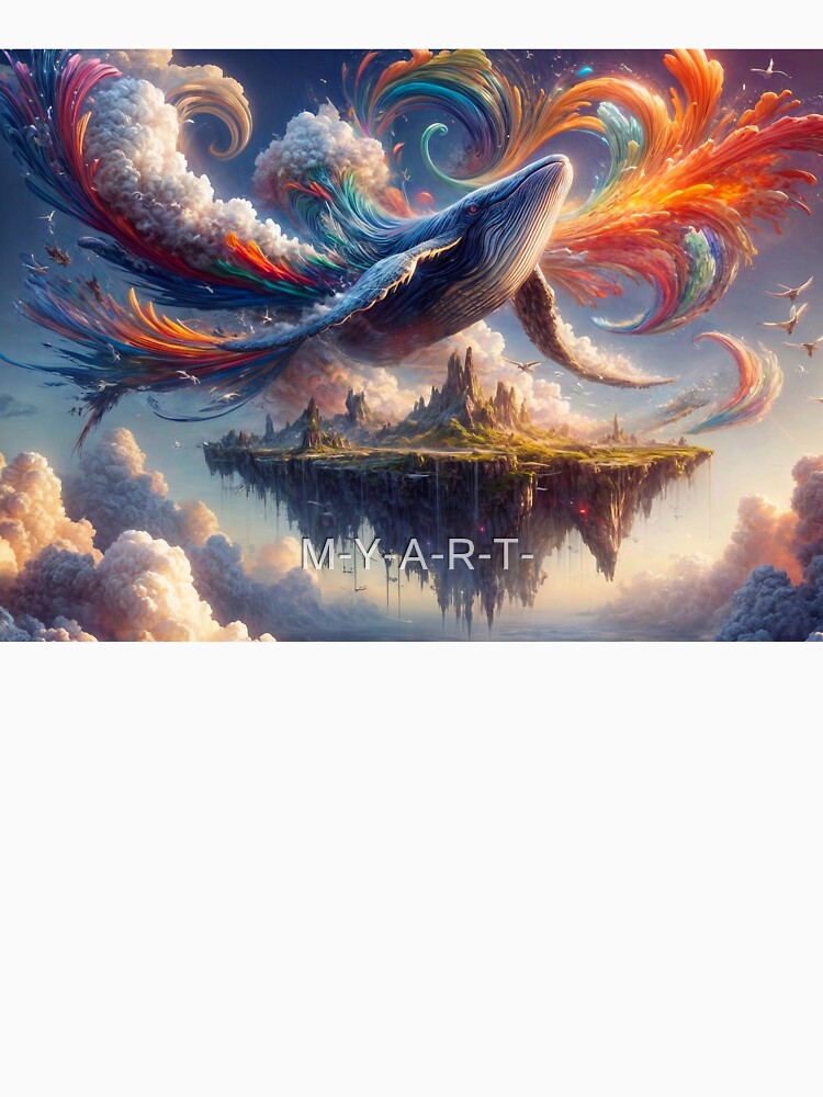 Whimsical Flying Whale by M-Y-A-R-T-