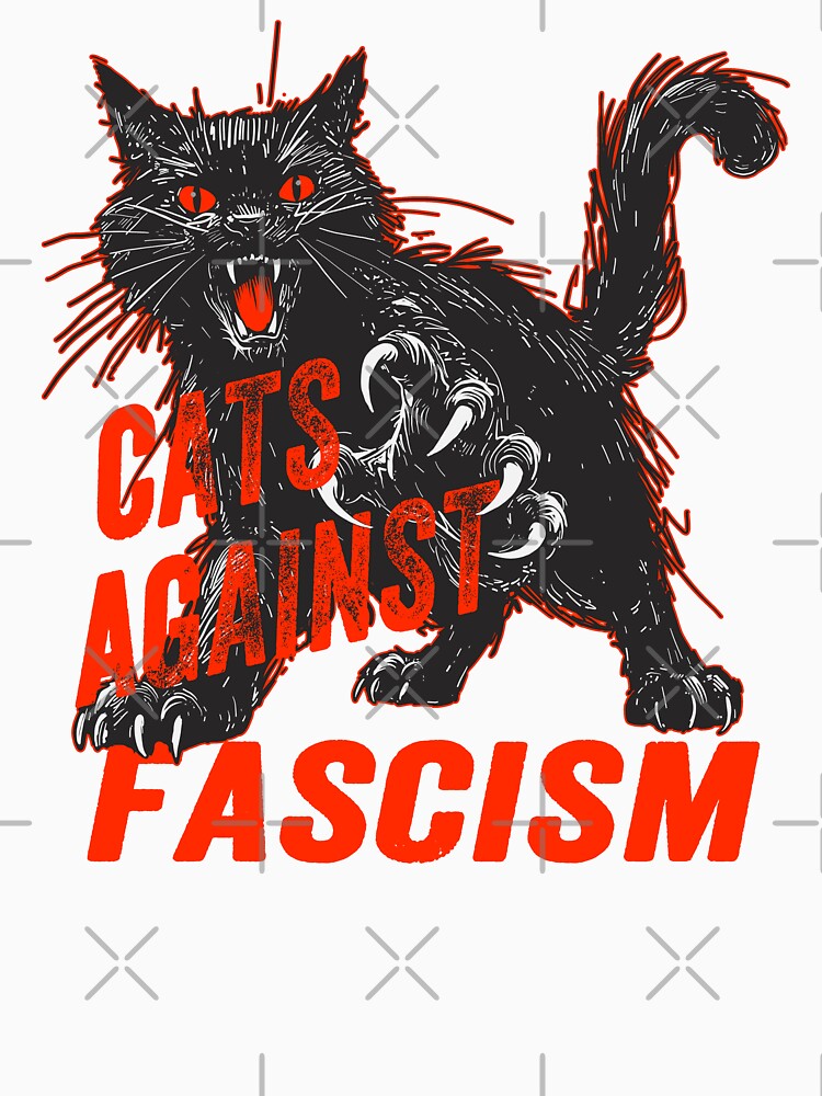 Cats Against Fascism Black Cat by KilkennyCat Art