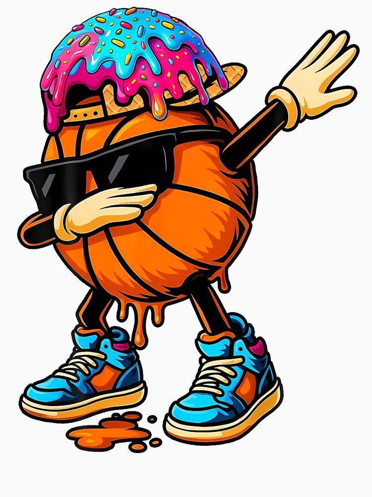 Dabbing Basketball Ice Cream Drip For Boys Funny Basketball by OnaConnie