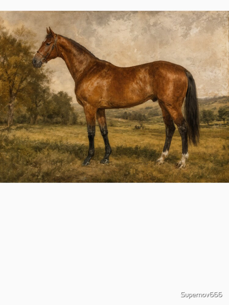 Wall Art - Postcard - PICTORIAL #1 - Majestic Brown Horse in Countryside by ForeverPrintsOK