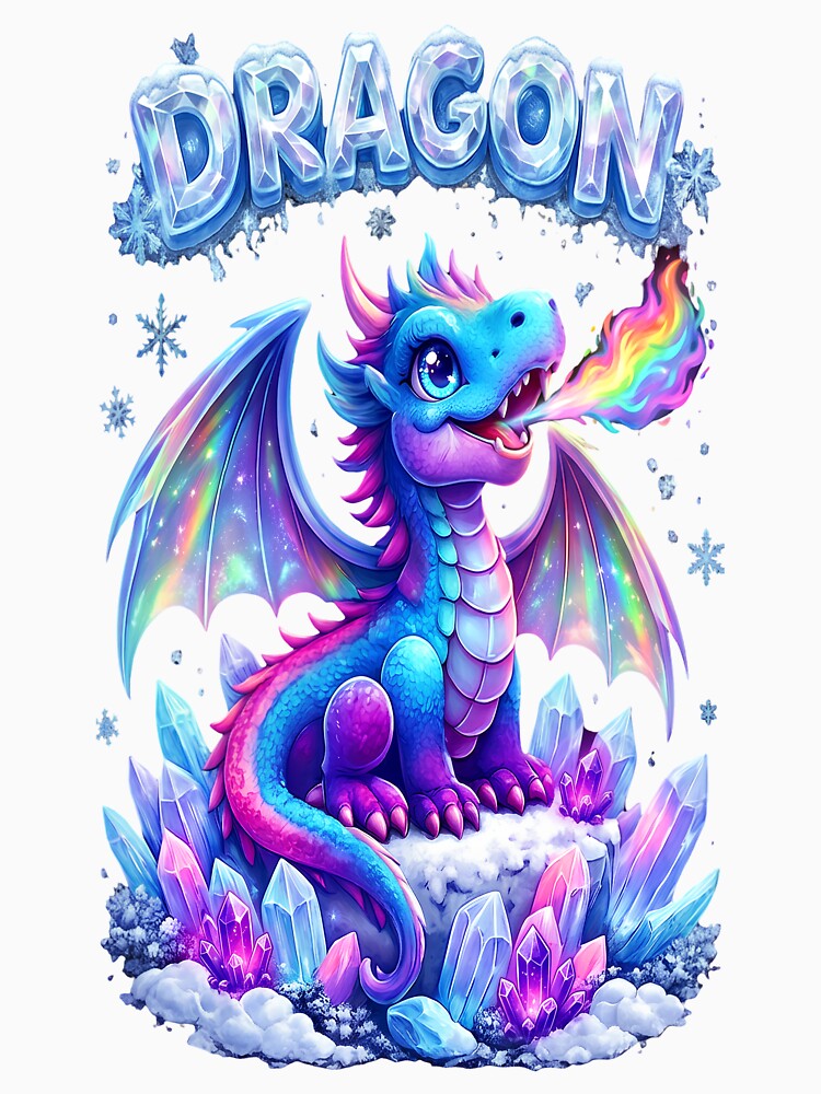 Cute Rainbow Baby Dragon Fantasy T-Shirt Design by eventdesign77