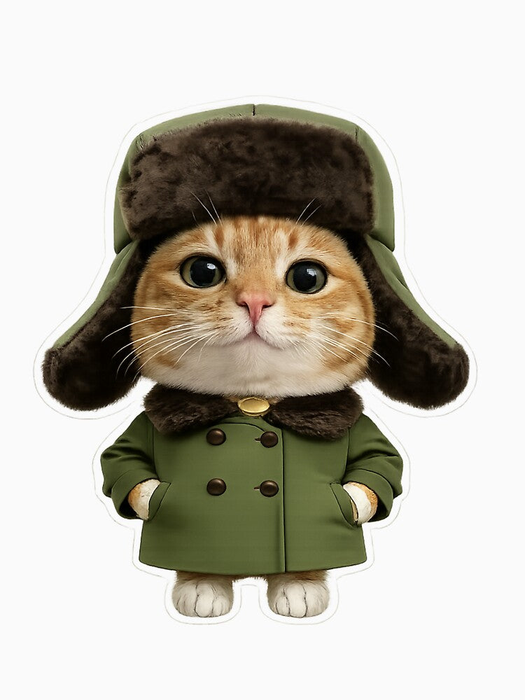 Cute Winter Kitty in Cozy Coat by Atum&Art
