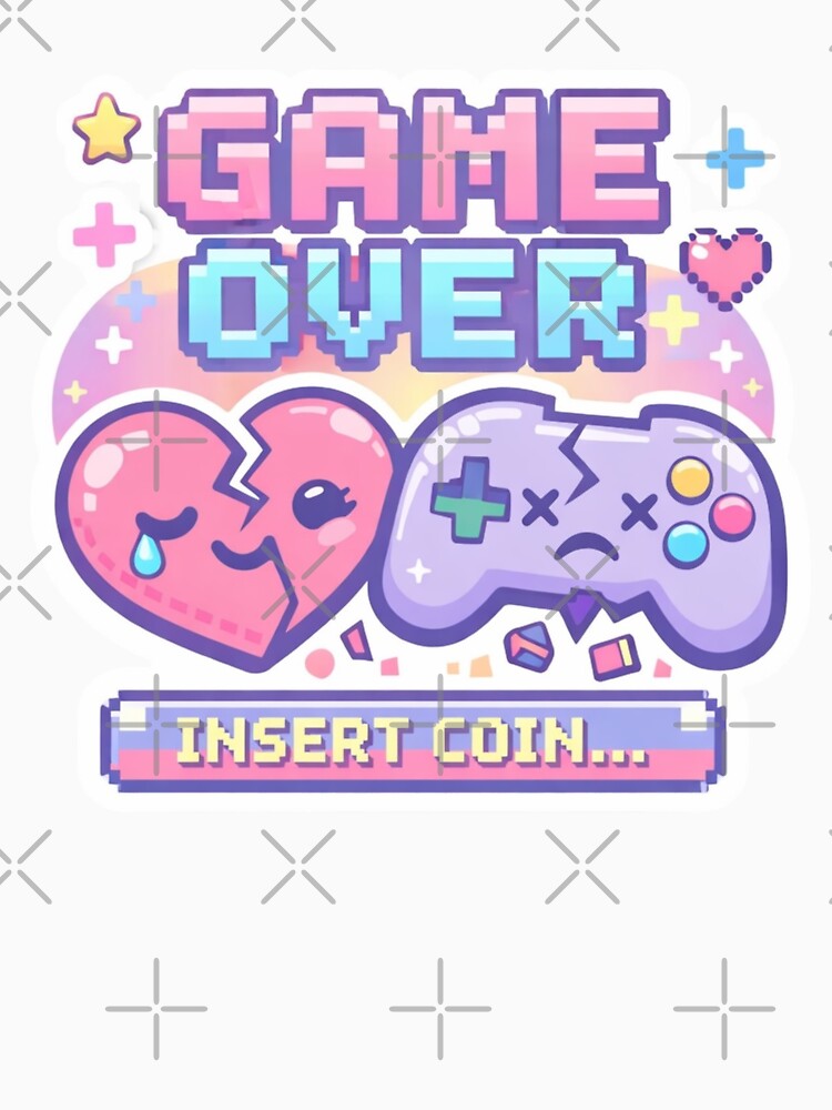 Kawaii Arcade Heart & Controller Sticker / T-Shirt by craftedd
