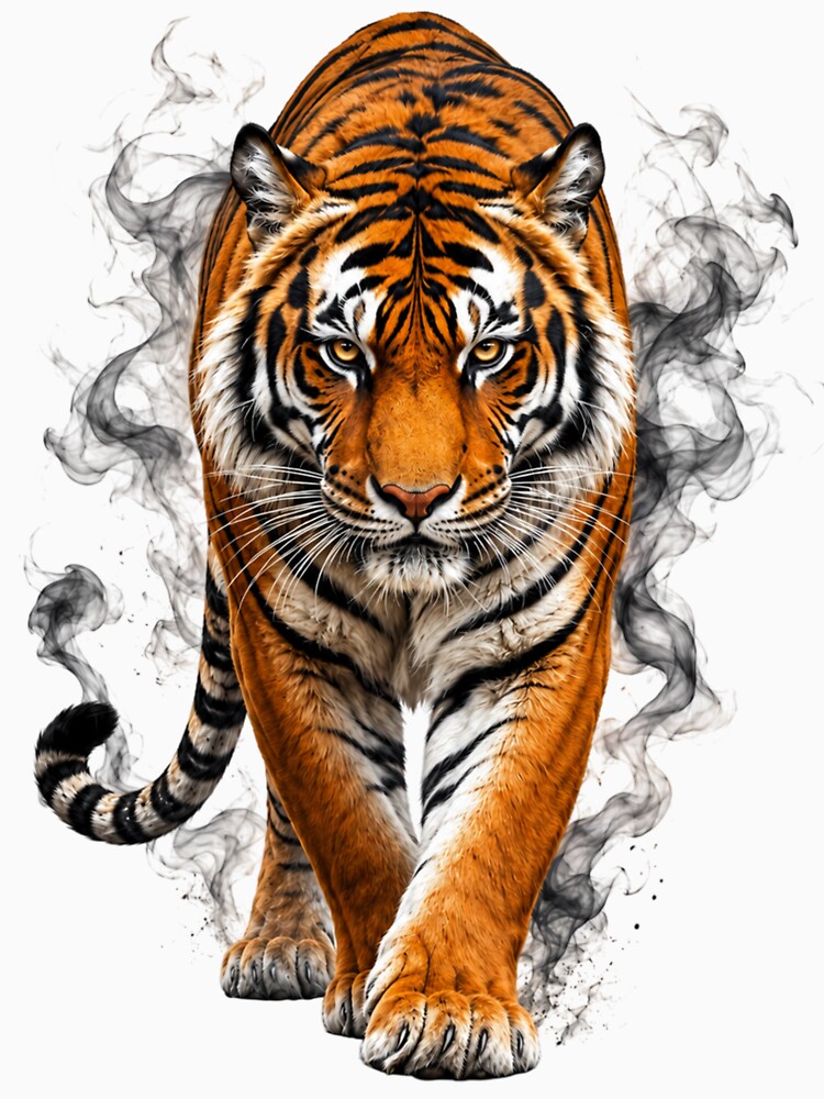 Majestic Smoke Tiger – Fierce Wild Predator Art by Evening Twilight