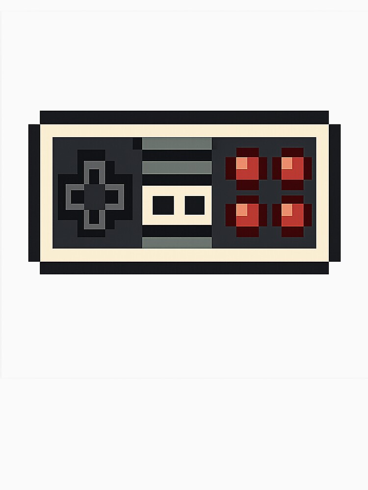 Retro Pixel Game Controller 8-Bit Arcade Art by Roseyteedesigns