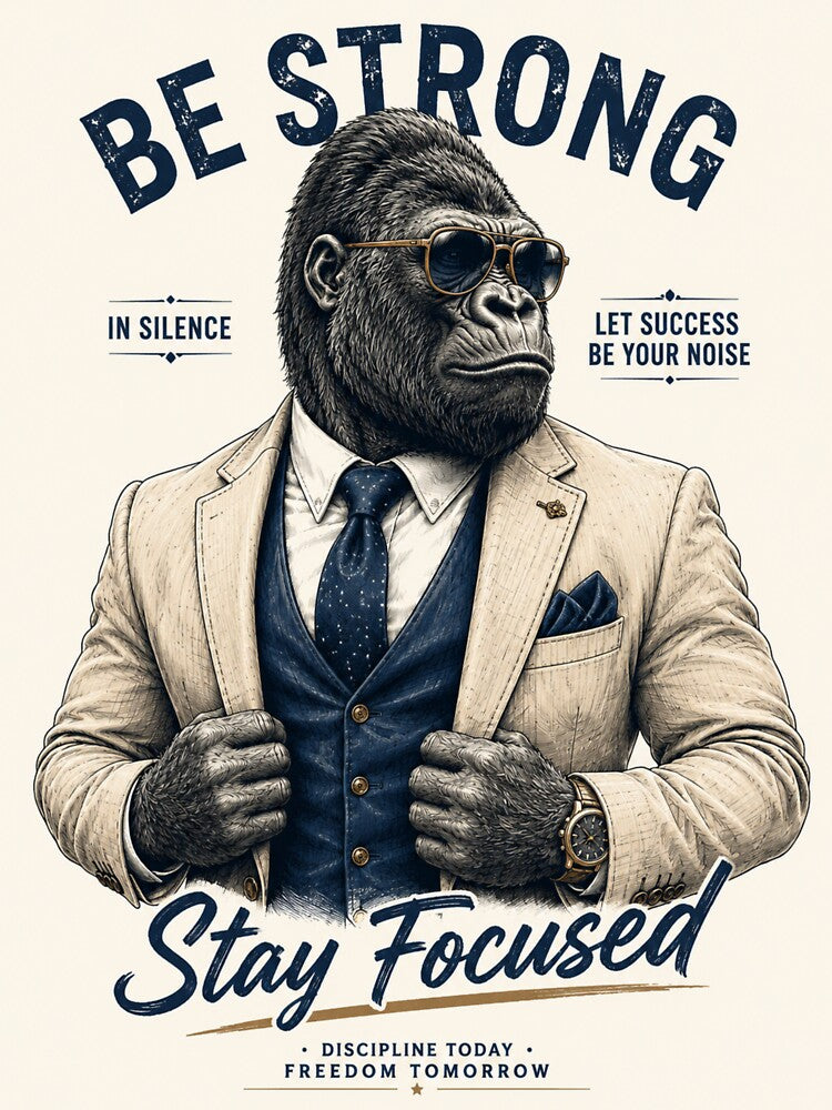 Success mindset gorilla motivation design by urbanshop7