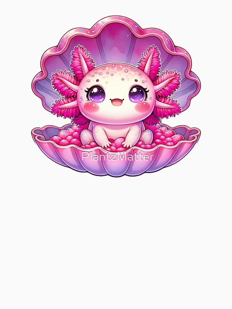 Axolotl Clam, Cute Pastel Aesthetic Design by PlantzMatter
