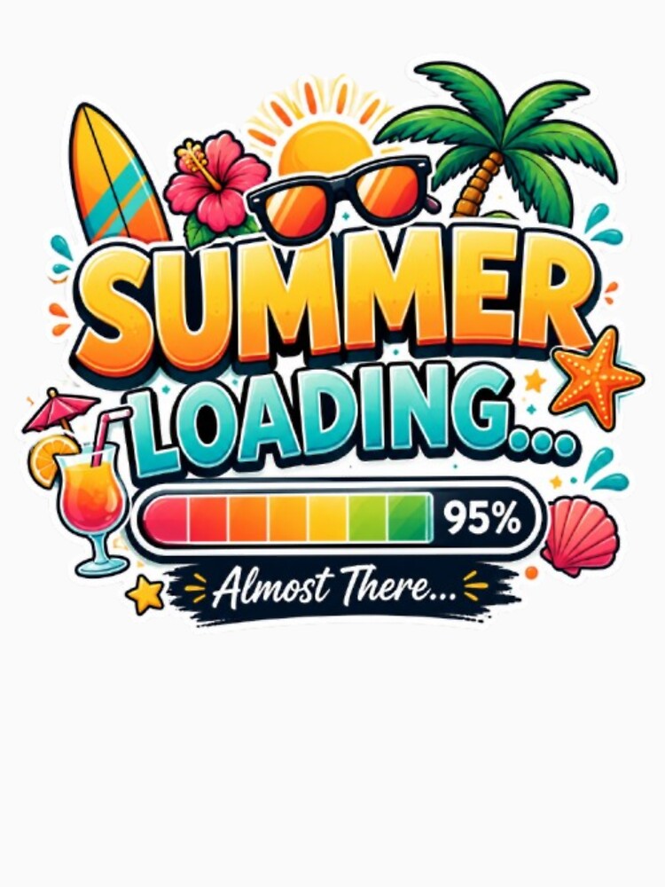 Summer Loading... 99% Vacation Incoming | Funny Beach Vacation Sticker Style by Salma.Store