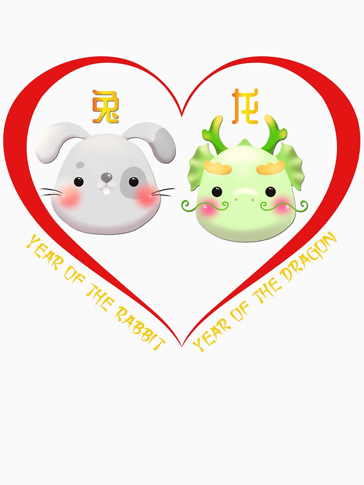 Year Of The Rabbit And Year Of The Dragon Couples Cute Chinese Zodiac Animals by Karry-Pat