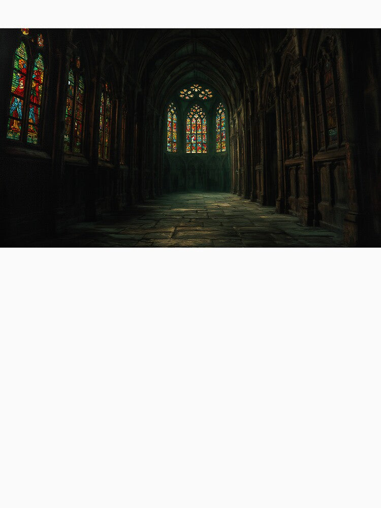 Gothic Cathedral Hallway Dark Academia Art by StudioForge