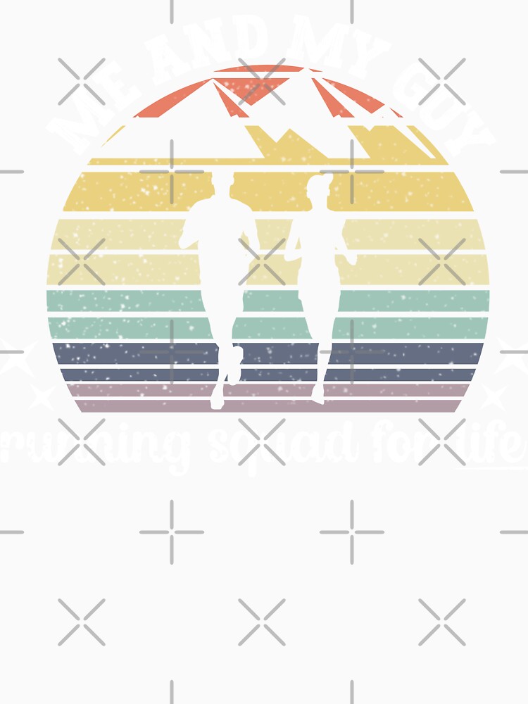 Vintage Sunset Summer Me & My Guy Running Squad Matching Couple - Black by PearlMoonGrapes