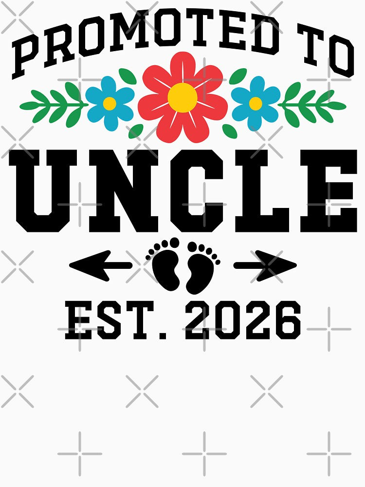 Promoted to Uncle Est 2026 Flower Heart New Uncle 2026 Gift by gunaone-design