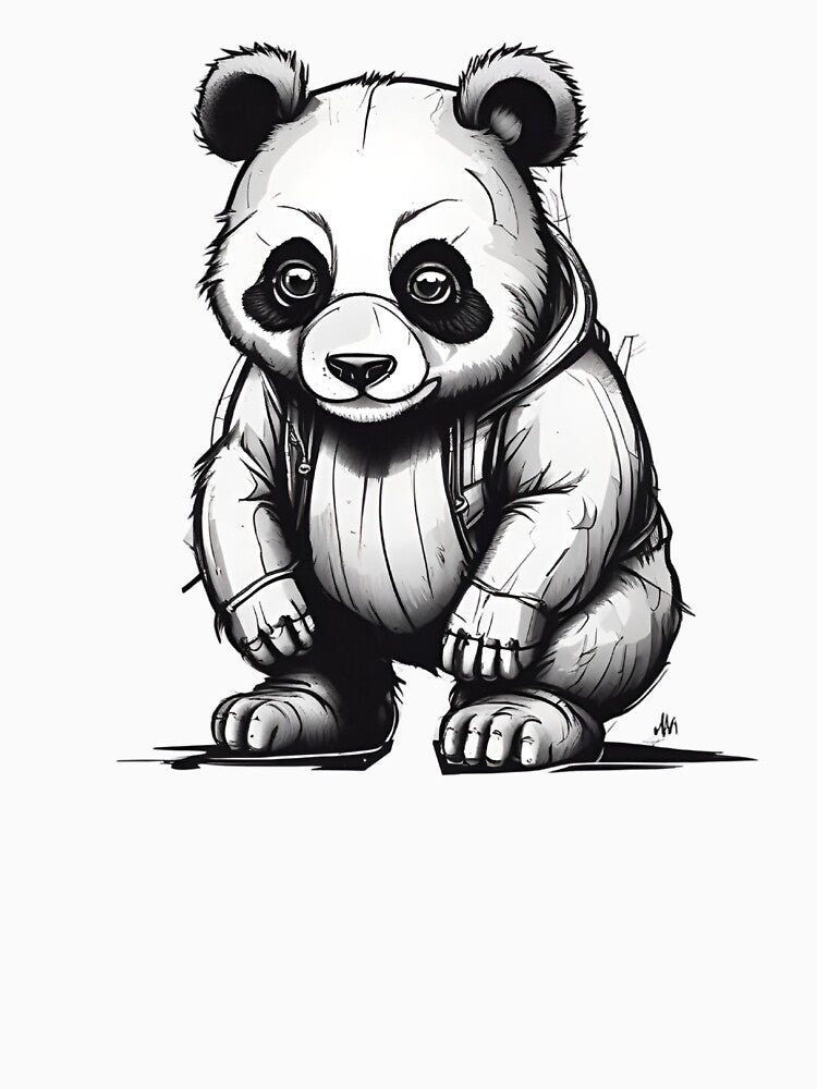 Black and White Panda Sketch by pUNKnown