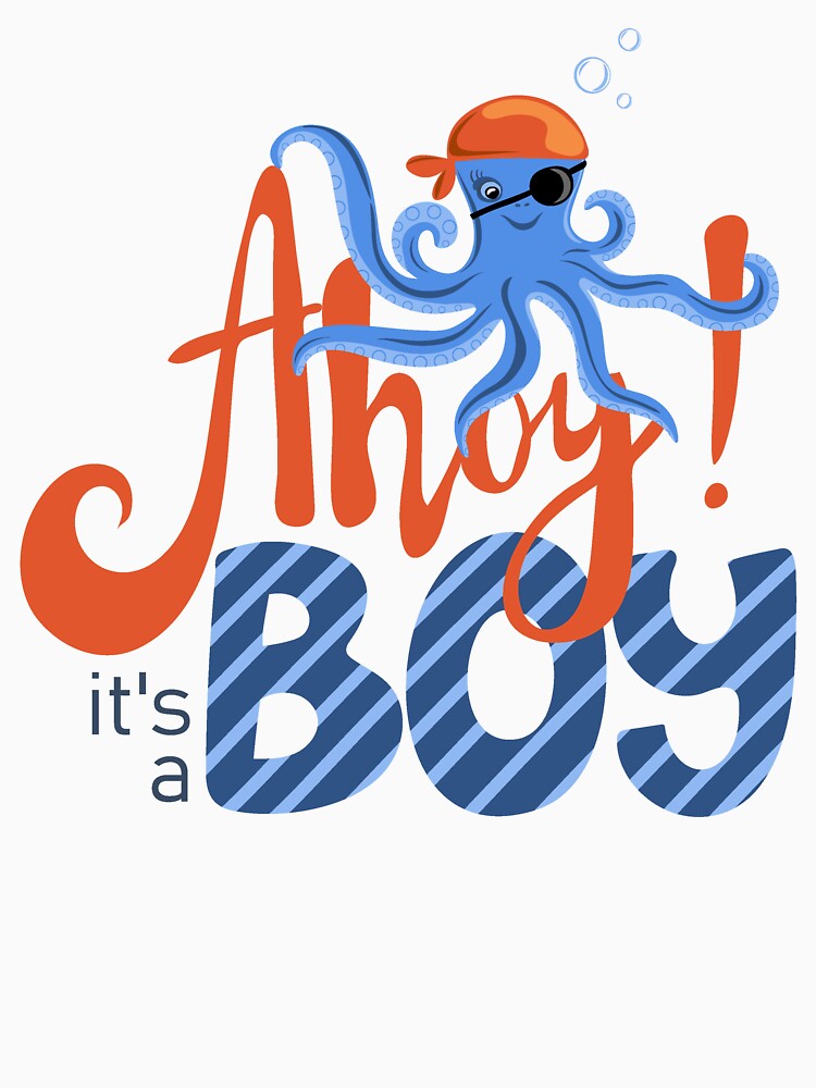 Ahoy! It's a Boy – Nautical Baby Announcement by LogvinArt