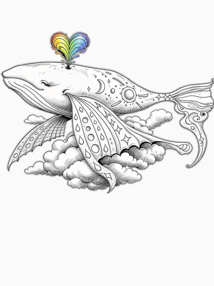Dreaming Cosmic Whale with Rainbow Heart by tenpu-biyori