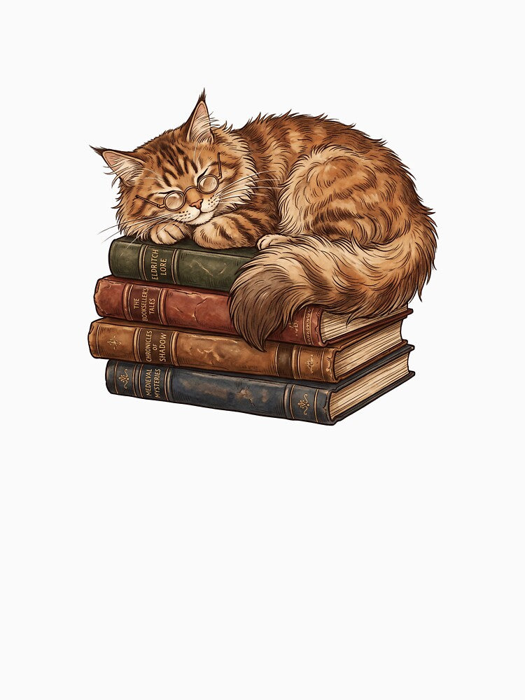 Reading Cat Society Vintage Maine Coon Book Lover by PictoVibe