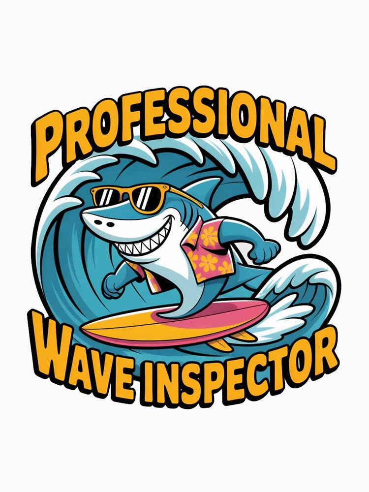 Professional Wave Inspector Shark Surfing  | Funny Beach Vacation Shark by PIXENTRA