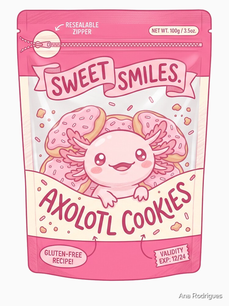 Sweet Smiles Axolotl Cookies Bag - Pastel Kawaii by 0Zetgest