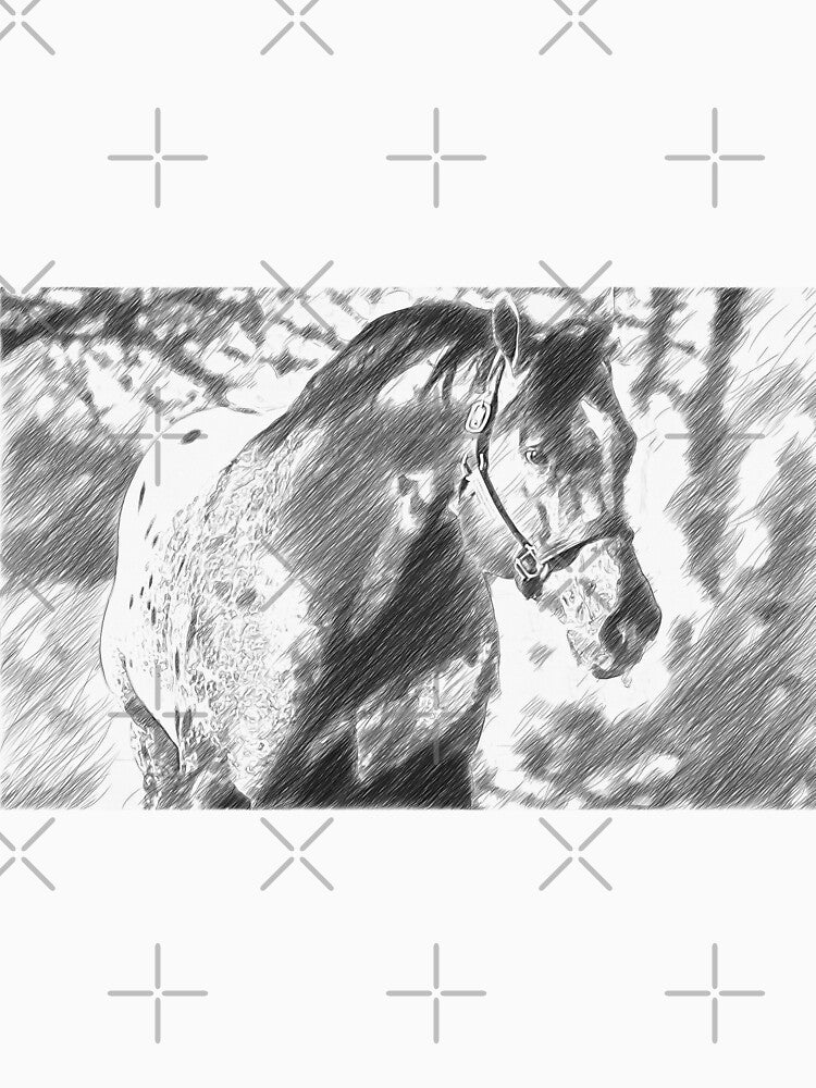 Friendly Appaloosa horse – pencil sketch effect by NickoPrints