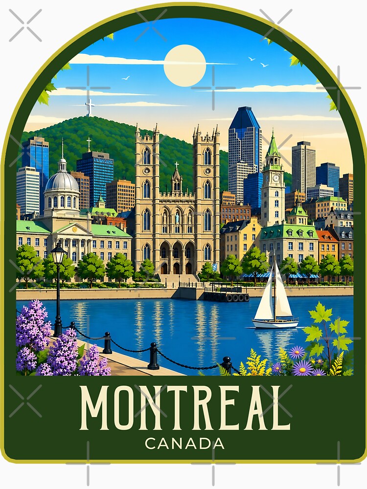 Montreal Vintage Travel Illustration by HomeLivingCo