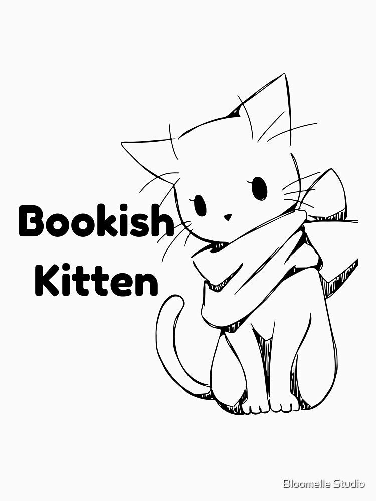 Bookish Kitten Reading Lover Design by Bloomelle Studio