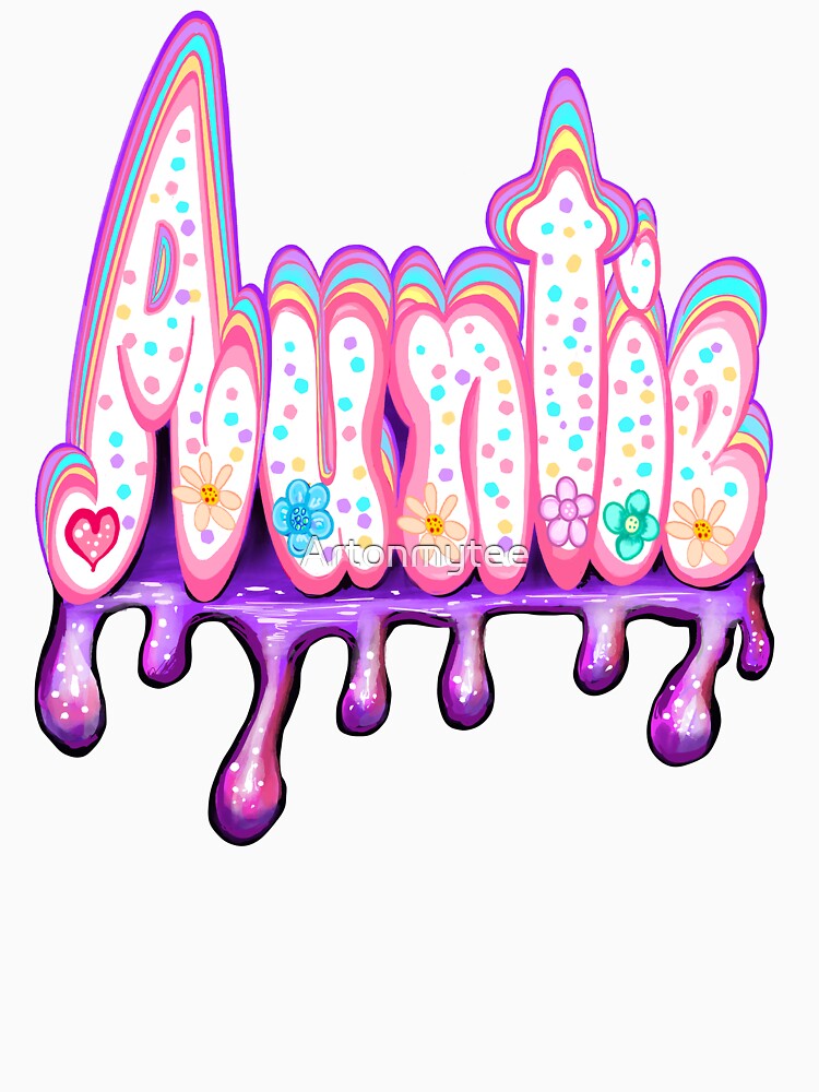 Cool Aunt Auntie Pastel Sprinkles with drips Gift for women and girls by Artonmytee