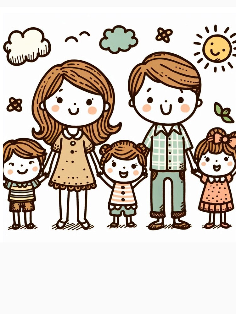 Family Doodle Art: Mom, Dad, Brother & Sister by vios765