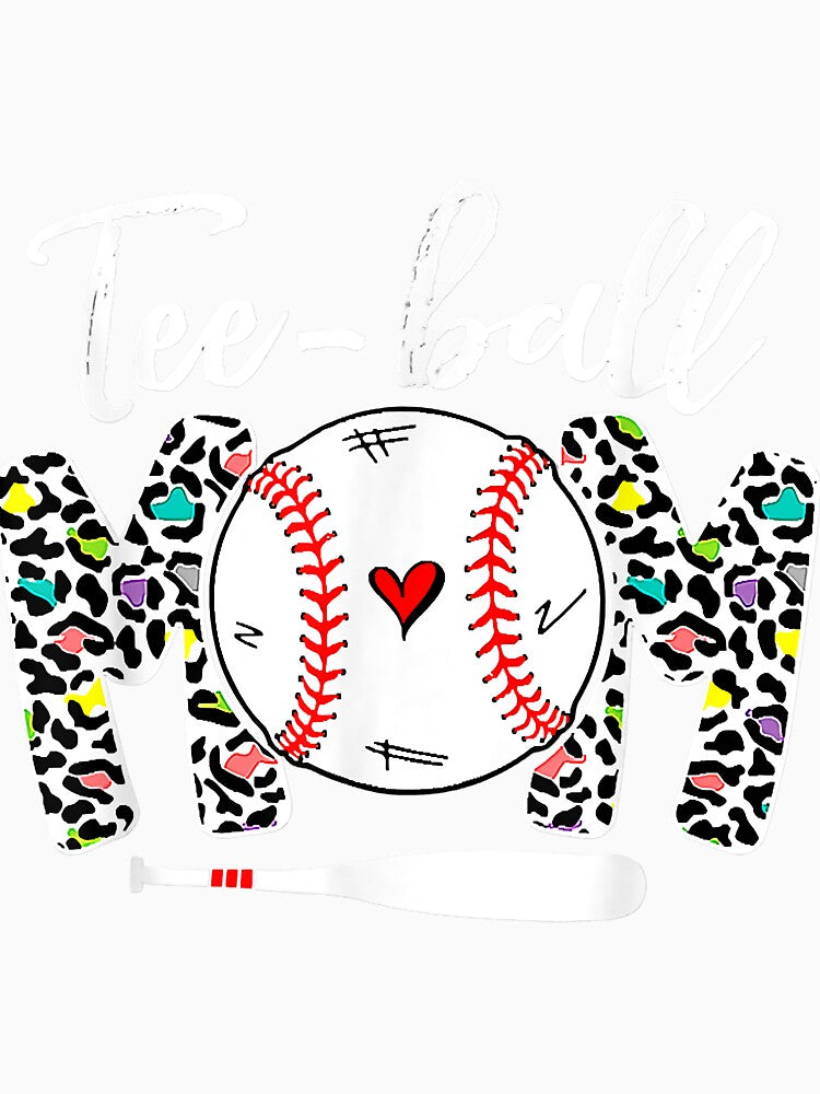 Ball Mom Mother's Day Tee Teeball Mom Leopard Funny by Christmas222