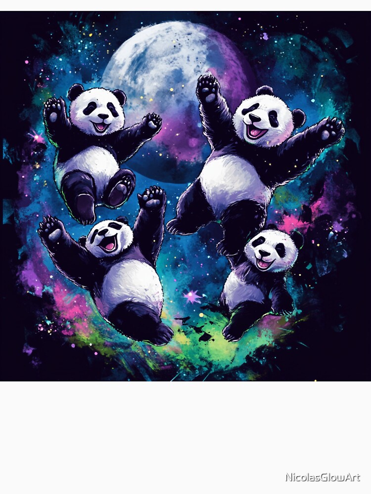 Happy Panda and Moon by NicolasGlowArt