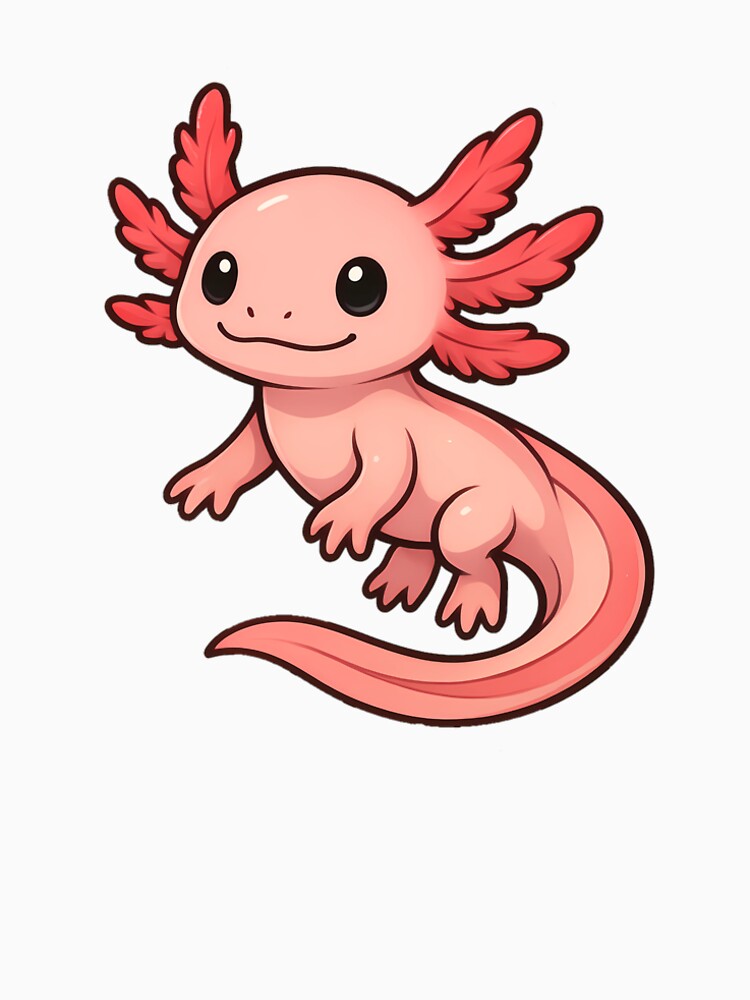 Cute Pink Axolotl Premium Sticker by DreamiCanvas
