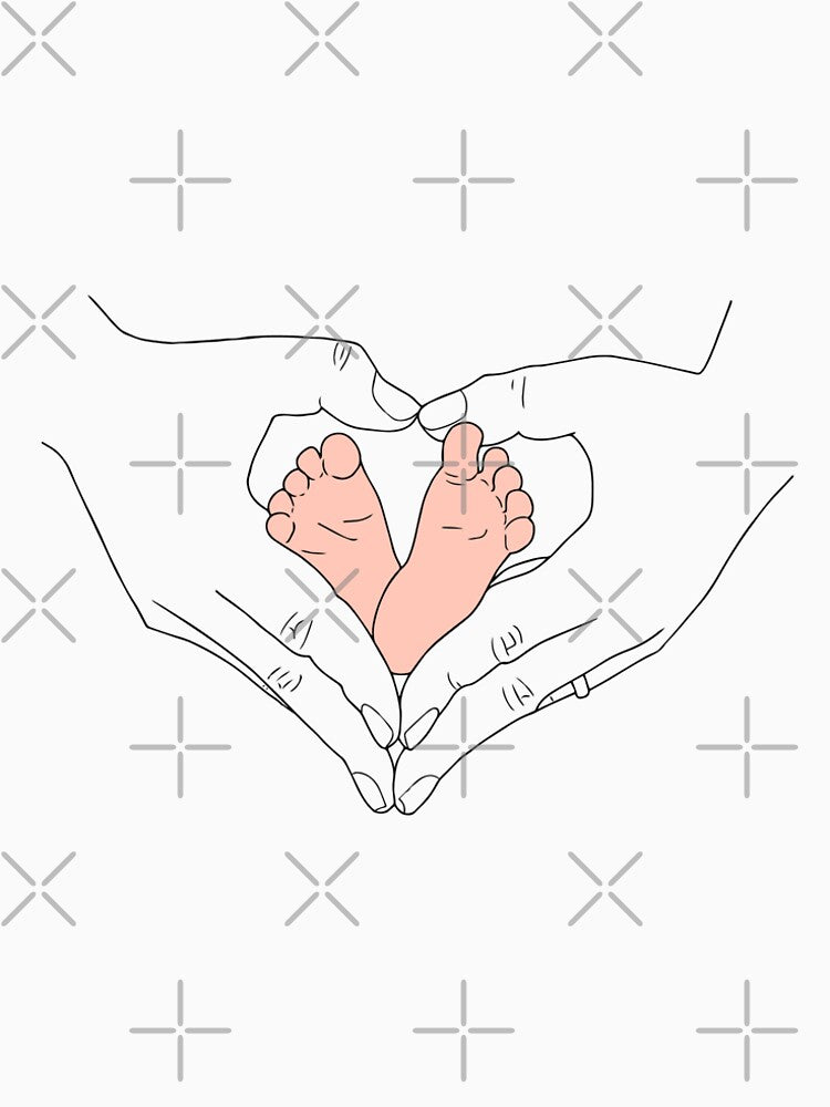 Baby Feet Line Drawing by Mrs-PenLine