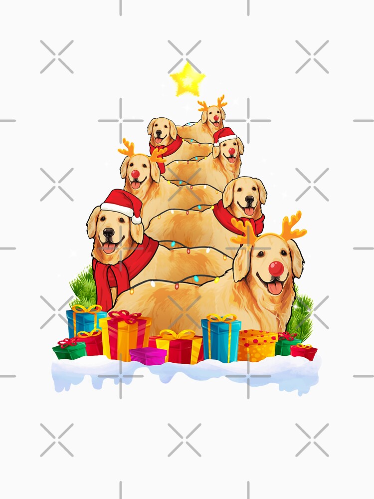 Golden Retriever Christmas Tree Funny gift by TeeDoozy